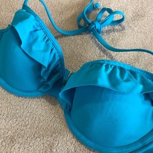 Gilly Hicks Blue Underwire Bikini Top.